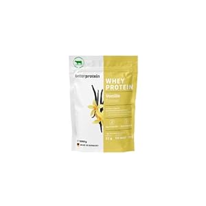 Betterprotein Whey Protein, vanille, 1 kg, geproduceerd in Duitsland van regionale melk, BetterProtein®, eiwitpoeder voor spieropbouw en afvallen, zak