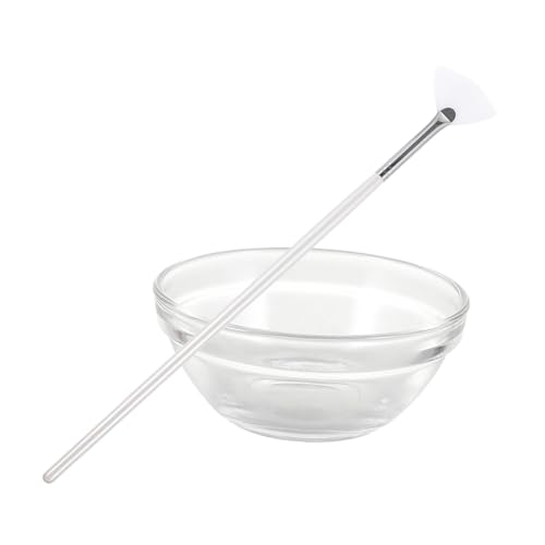 Alipis 2 Stück Teiliges Gesichts maske Pinsel mit Schüssel Ergonomischer Beauty Brush mit Kurzem Borstenhaar und Rutschfestem Griff zum Präzisen Auftragen von Glykol Schlamm masken für