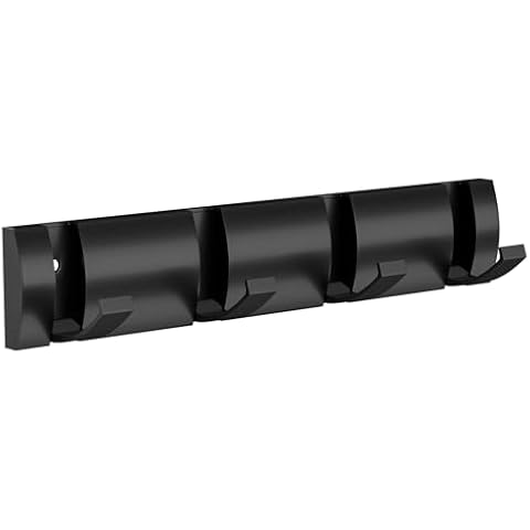 Wisfame Modern Black Coat Rack with Folding Hooks Cover