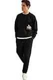 TRENDYOL Tmnaw24ea00023 Pantalones de chándal, Negro/Pura alegría, L Hombres