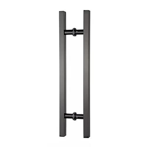 Poignée de porte coulissante en verre carrée noire 80x60 cm pour grand salon