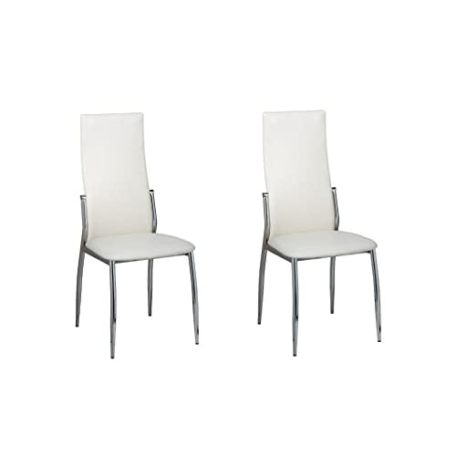vidaXL Set de 2 chaises Blanches Design Dubai Pieds chromés Salon Cuisine