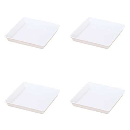 4個植木鉢 受け皿 園芸 トレー 植木鉢トレイ 大きな四角いドリップトレイ 園芸用品 ポット 水受け 四角 屋外植木鉢 パン トラフ 屋内用植物受け皿 植物用ポットトレイ 植物皿 植物トレイ (C(40*40CM),白)