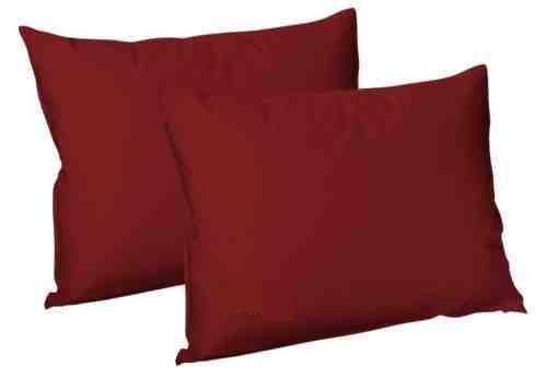ARLINENS Luxury Plain Dyed Poly Cotton Platform Base Valance Sheet in Following Colours and Sizes (PAIR OF PILLOWCASES, BURGUNDY) โ image 1