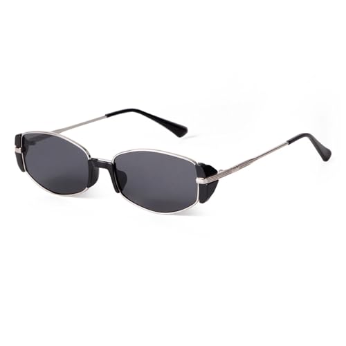 Lunettes de soleil vintage ovales en métal punk pour hommes et femmes avec protection anti-UV