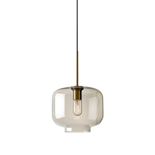 Lampe suspendue nordique en verre ambré pour illuminer vos repas en famille