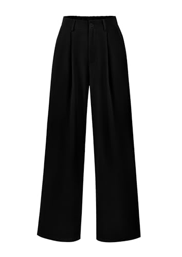 PRETTYGARDEN Wide Leg Pants for Women Trendy 2025 Fall High Waisted Business Casual Outfits Work Pant Trousers