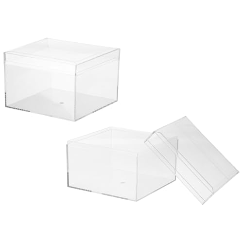Boîtes en acrylique transparent avec couvercle de protection compact 12 cm - 2