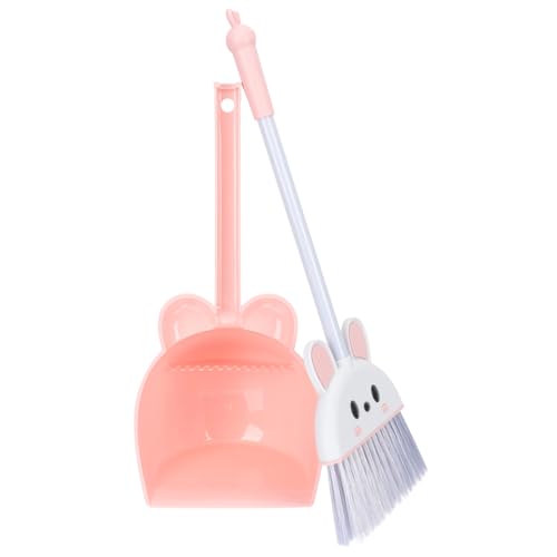 VALICLUD Escoba y Recogedor Infantil Rosa Mini Juguete de Limpieza Ligero y Seguro para Kit Educativo para Fomentar Habilidades Domésticas y Interactivo Jardín de Infancia