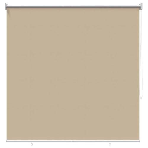 vidaXL Persiana Enrollable Exterior con protección UV Beige Poliéster, Persiana Enrollable Moderna, Rectangular, Color Taupe, Aislante, Resistente a UV y eficiente en energía