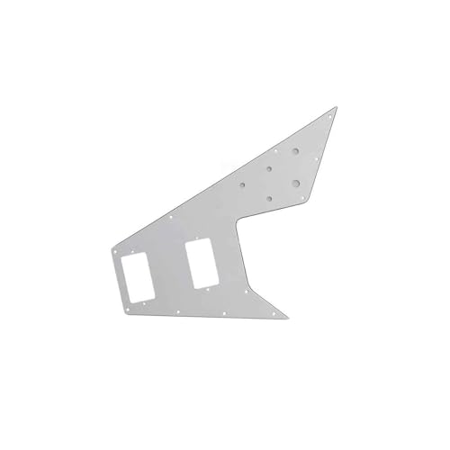 Pickguard 12 Trous pour Guitare Vshape en Finition Haute Qualité 3 Plis Blanc