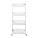 JEOBEST Chariot de Stockage à 4 Niveaux, Chariot Roulant Mince, Etagère de Rangement pour Cuisine Chambre Salon Salle de Bain, 40 x 22 x 90 cm (Blanc)