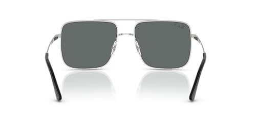 Ray-Ban Unisex Sunglasses Silver Frame, Dark Grey Polar Lenses, 56MM4