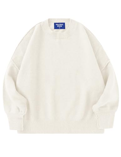 Aelfric Eden Women's Sweaters Oversized Crewneck Fall Sweater Casual Batwing Ribbed Knit Side Slit Pullover Tops