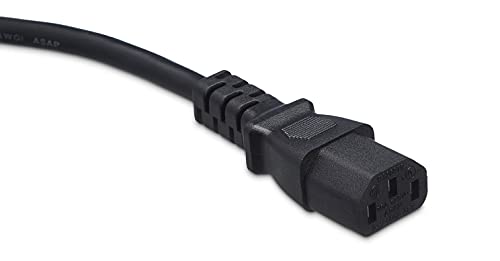 Image of Amazon Basics Computer Monitor TV Replacement Power Cord, 12 ft, 24 count, Black