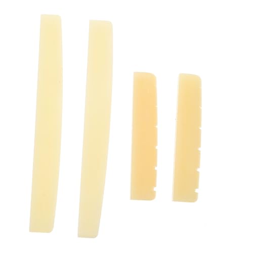 BESPORTBLE Lot De 2 Sets De Sillets De Guitare Folk En Os Naturel Chevalet De Remplacement 74 Mm Et Sillet 43 Mm Accessoires Pour Guitare Acoustique Pièces Pour Amélioration Sonore Folk