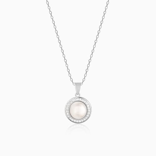 GIVA 925 Silver Pearl Pendant with Link Chain| Necklace to Gift W...