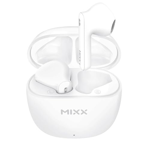 Mixx StreamBuds Air 5 Pods True Wireless Earbuds, With Charging Case, Bluetooth 5.3 in Ear Headphones, Handsfree, HiFi Stereo Bluetooth Earphones, Silicone Free, Touch Control for iPhone/Android/IOS