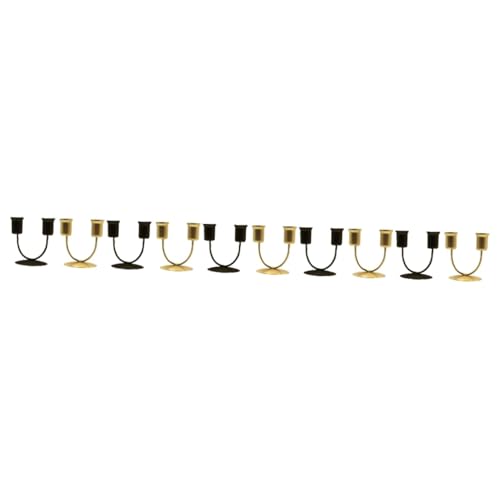 PRETYZOOM 5 Juegos Portavelas De Hierro Centro De Mesa Centros De Mesa Accesorios De Decoración Velas Cónicas A Granel Pararse Oro Soporte De Vela De Metal Candelabro Planchar 2 Piezas * 5