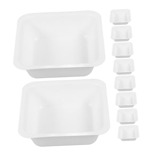 MUSISALY 10pcs Square Plate for Laboratory Use Small Weighing Trays for Sample Weighing Reusable Plastic Weighing Boats for Chemistry Portable Weighing Dishes