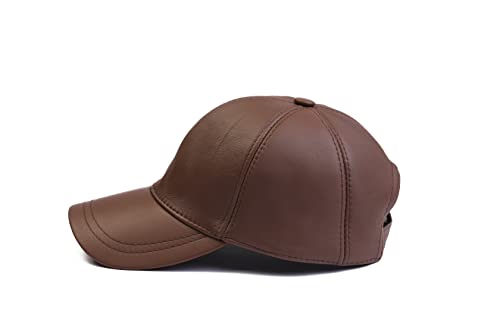 Image of Genuine Leather Unisex Baseball Cap