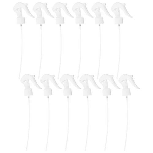 FUNOMOCYA 12Pcs Plastic Trigger Spray Nozzles for Spray Bottles Replacement Water Sprayers and Nozzles for Gardening Plant Care and Household Use White