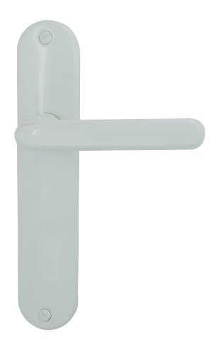 DT 2000 709010 Tignes Poignée de porte sur plaque Alu sur Acier sans trou 165 mm Blanc Cover