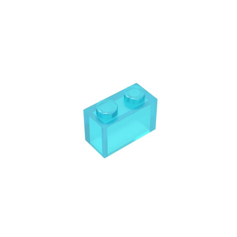 3065 bricks Brick 1x2 Without Bottom Tube 50 Pieces GDS-1545 Compatible with Lego Building Blocks Color:Trans Light Blue โ image 1