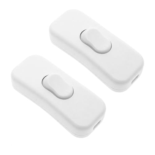 DAJING Inline Light Switch for Lamps - 2-Pack, 250V 2A, White, Easy Installation, Durable & Stylish