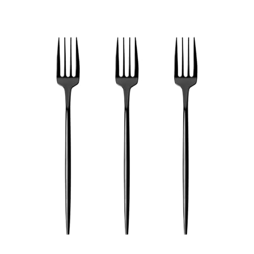 100 Count Black Plastic Forks Heavy Duty Disposable Cutlery Black Silverware Plastic Utensils for Party Birthday Wedding