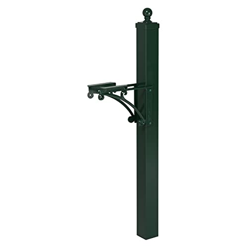 Whitehall Products 16019 Aluminum Deluxe Post and Brackets with Ball Finial in Black