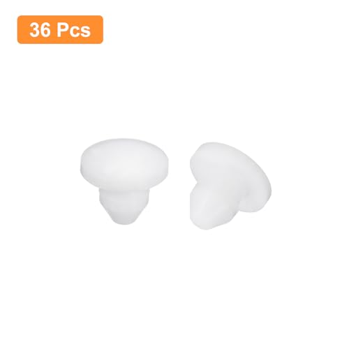Image of uxcell 36 Pcs Silicone Plugs, Rubber Round Snap in Locking Hole Plugs for 3.5-4mm Hole, Hole Stoppers Waterproof Hole Plug for Metal Tube, Furniture End Caps Inserts, White