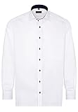 Armlänge: Langarm - normal ETERNA Langarm Hemd COMFORT FIT Pinpoint unifarben mit Classic Kent Kragen- Gr. 45 EU, Weiß