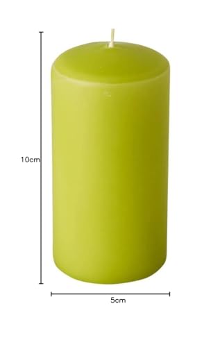 8 Stumpenkerzen Ø 50 mm · 100 mm kiwigrün