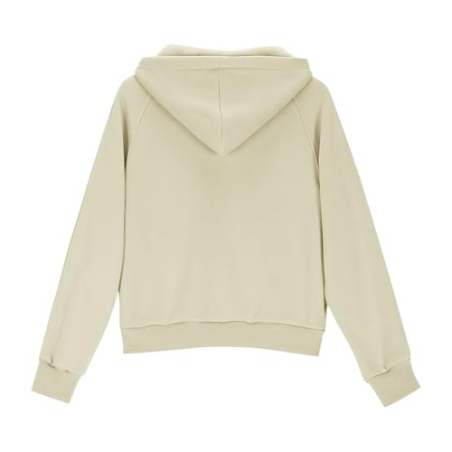 Cropped Zip Up Hoodies For Girls Full Zip Long Sleeve Casual Sweatshirts Jacket With Pockets & Thumb Hole 4-12 Years4