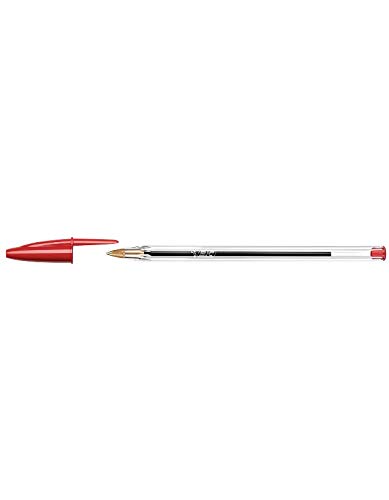 Bic Cristal Xtra-Smooth Ball Pen - 10 Plus 2 Bonus Pack (12 Count) - Red Medium Point Ballpoint Pen #TOP3