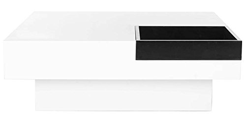 Safavieh Home Collection Wesley Coffee Table, White/Black, 35.4 in x 35.4 in x 11.8 in