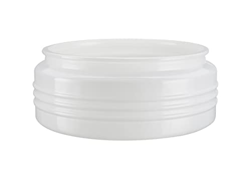Image of Aspen Creative 25014-60-1, White and Clear Glass Drum Shade for Hallways, Closets, Kitchen and Bathroom, Size: 8-1 /2 inch D x 4 inch H