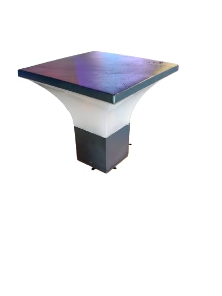 Outdoor Pillar Gate Light, Black, Decorative Lantern Style, Frosted Glass Panel, Garden Post Lamp.-image-7
