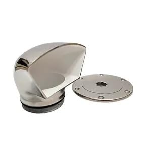 Buchan Marine 3" Low-Profile Dorade Cowl Vent & Deck Plate Set – 316L Stainless Boat Vent, White Powder-Coated Interior