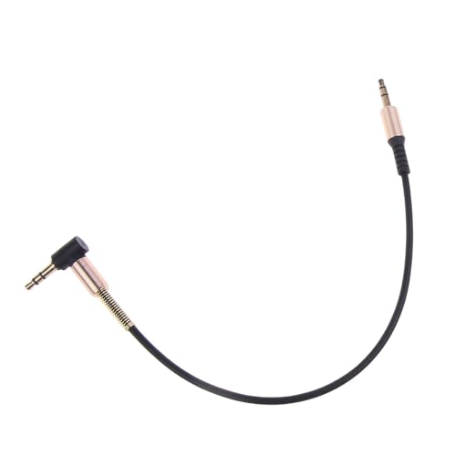 Cable AUX 3.5mm macho a macho 25cm ángulo 90 grados miniatura 3