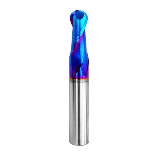 Image of Ball Nose CNC Router Bit 3 /8 Inch Shank with Blue NACO Coating