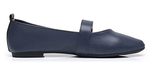 Venuscelia Women's Mary Jane Flat Shoe (8 M Us,Navy-Pu) #TOP2