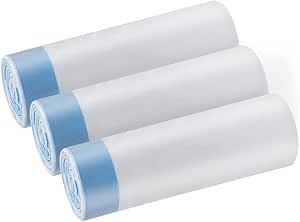 ゴミ袋 紐付きの束口式のゴミ袋 半透明状で 分厚い 自動分別 消臭 リビング 浴室 キッチン オフィス 寝室などの場所のゴミ箱に適用できます (45*50cm)