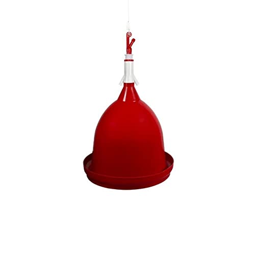Bebedero Campana Para Aves - Ofrece un Suministro Constante de Agua - Color Rojo - Diseñado Para Estar Colgado del Techo del Corral - Puede Abastecer Varias Aves a la Vez - Weiqian Cover