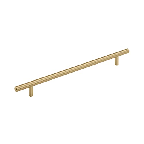 Image of Amerock 10-1 /16 inch Bar Pulls Champagne Bronze Drawer Pull | 10-1 /16 inch (256mm) Center-to-Center Mounting Distance and 13-1 /4 inch Overall Length, Durable Carbon Steel Cabinet Hardware