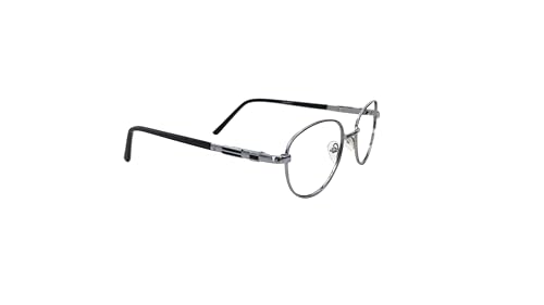 Image of Bifocal Distance Zero Near +1.00 to +3.00 Reading Glasses For Men Women, Metal Oval Shape Medium Size Full Frame With Unbrekable Anti Reflected Fibre Glasses