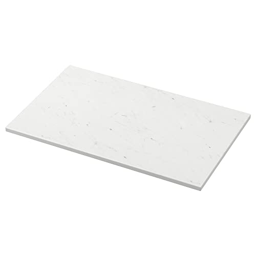 Plan de travail effet marbre blanc TOLKEN 82x49 cm pour meuble vasque de salle de bain