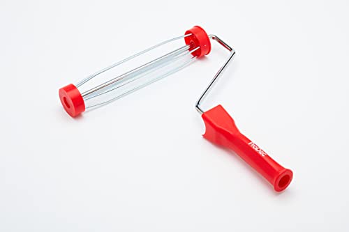 ProDec 225 mm x 44 mm Kunststoffgriff in Handwerksqualität, professioneller Farbrollenrahmen mit rutschfestem 5-Draht-Käfig und schraubbarem Griff für Verlängerungsstange