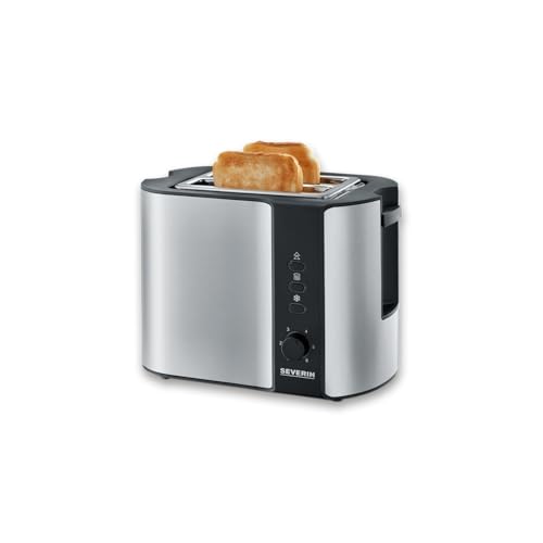 Image of Severin 2589-000 AT 2589 Automatic Toaster, Incl. Roll Attachment, 2 Grid Combs, 800 W, Stainless Steel /Black